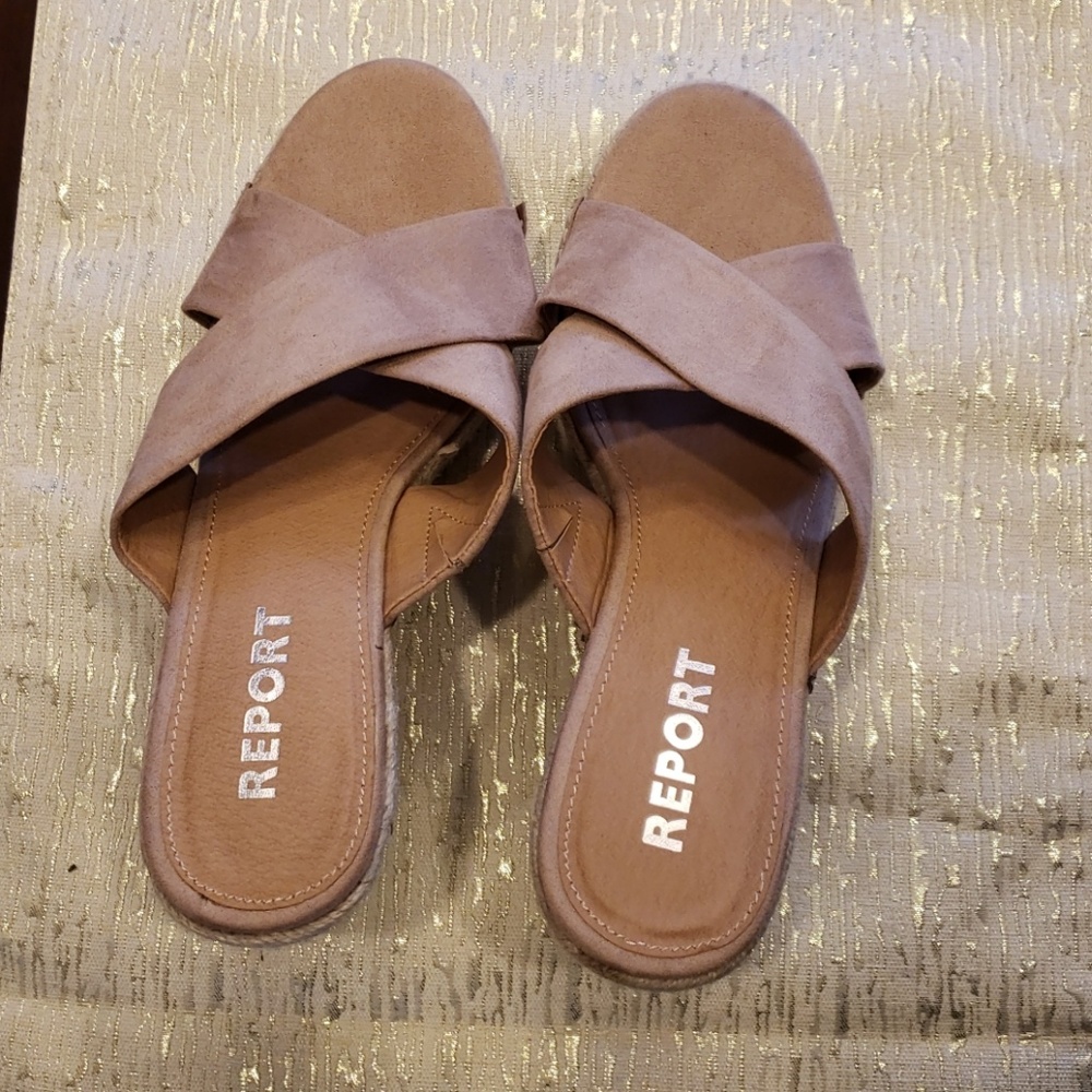 Wedge Sandals in Taupe